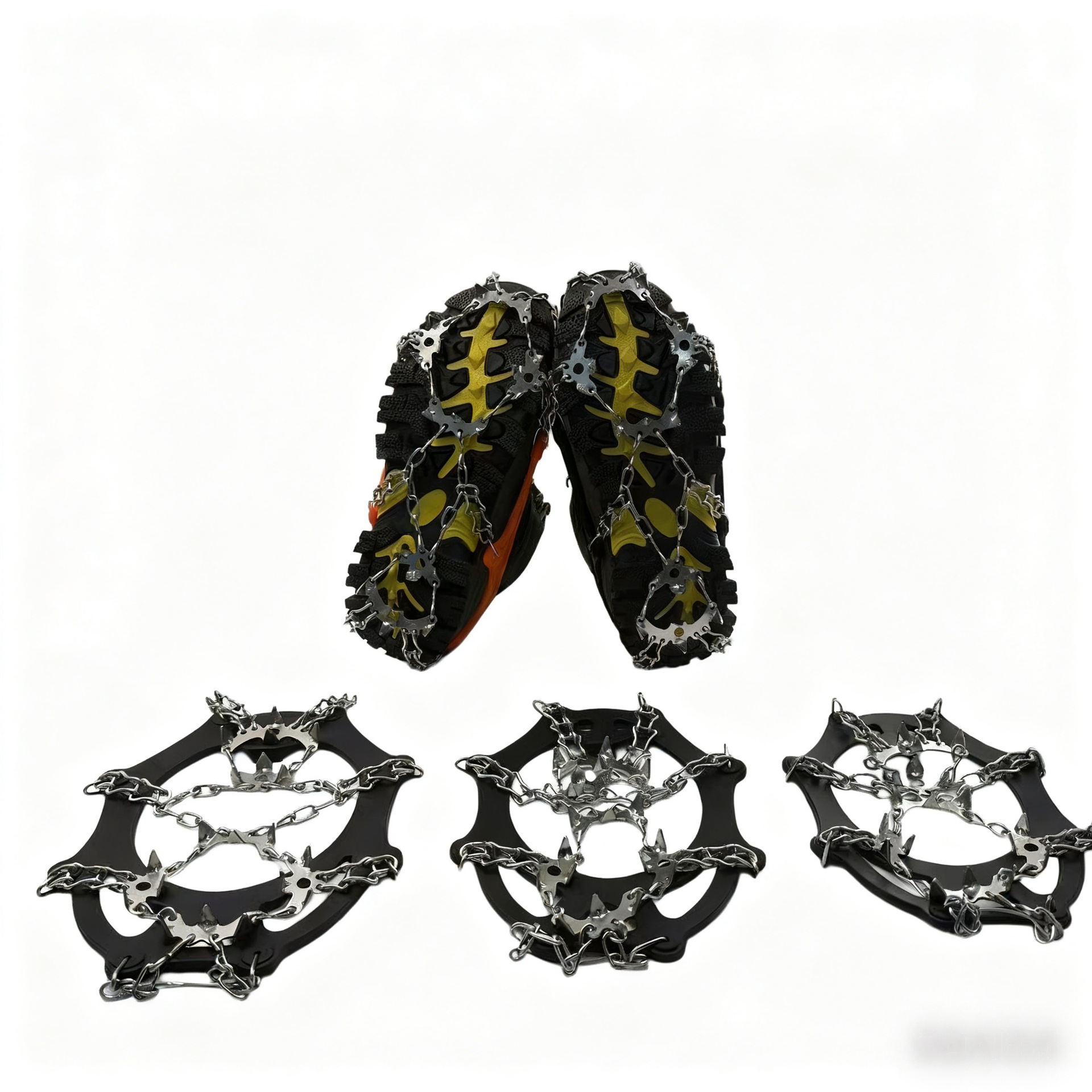 Snow gaiters, outdoor hiking and mountaineering anti-slip 19-tooth silicone chain shoe covers, Amazon bestseller.