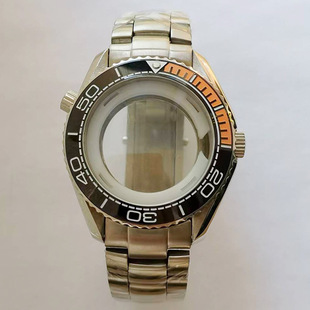 Substitute Haima 316 fine steel 43mm mechanical case fine steel strap double plated blue light mirror adapter 8215