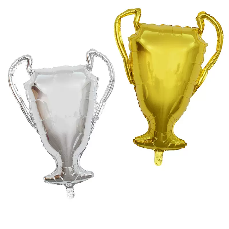 大号金色奖杯造型铝膜铝箔气球学校比赛运动会世界杯背景装饰布置