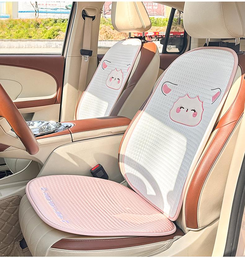 Cartoon car headrest neck pillow ice silk breathable car seat pillow four seasons GM comfortable headrest