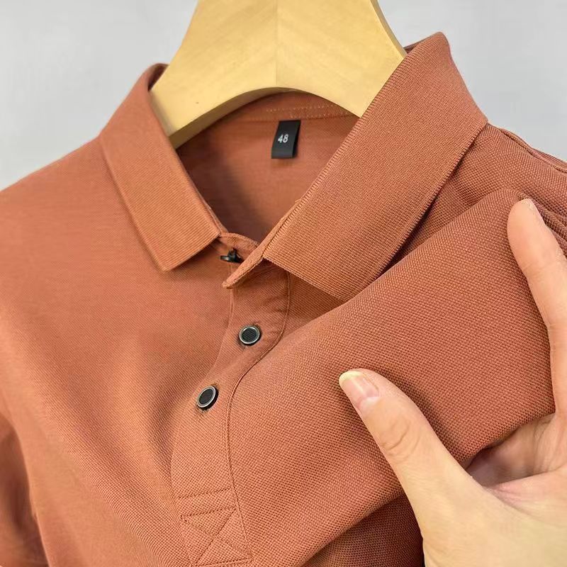 Polo da uomo in cotone a maniche corte stile estivo casual_voghion.com