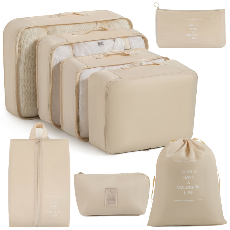 Juego de viaje de almacenamiento personalizado de seis a siete y nueve piezas de sarga catión bolsa de almacenamiento de tela Oxford bolsa de viaje de equipaje