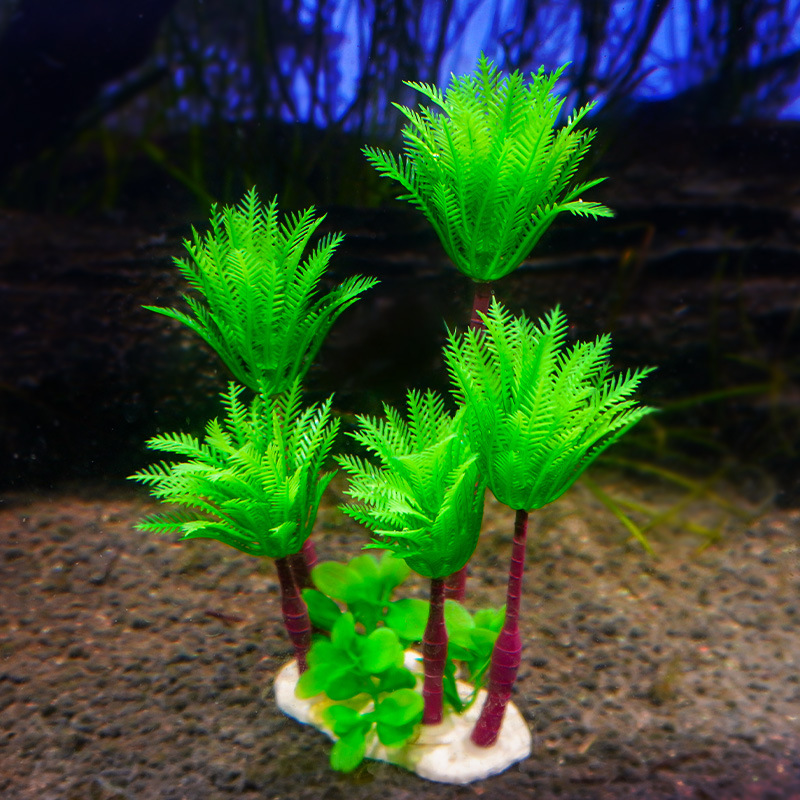 Simulación de árbol de coco Simulación de plantas acuáticas Spot Pecera al por mayor Escenografía Acuario Decoración Hotel Bienes raíces Sand Suministros