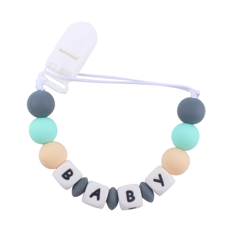 Bebé suministros pacificar bebé cuentas de silicona pezón cadena creativa DIY bebé silicona nombre anti-gota cadena nuevo