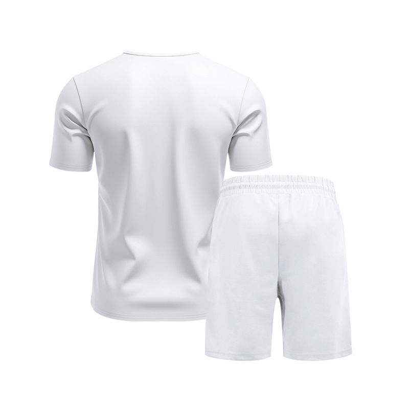 Men's Summer V Neck Jersey Shirt And Shorts Set Quick Drying_voghion.com