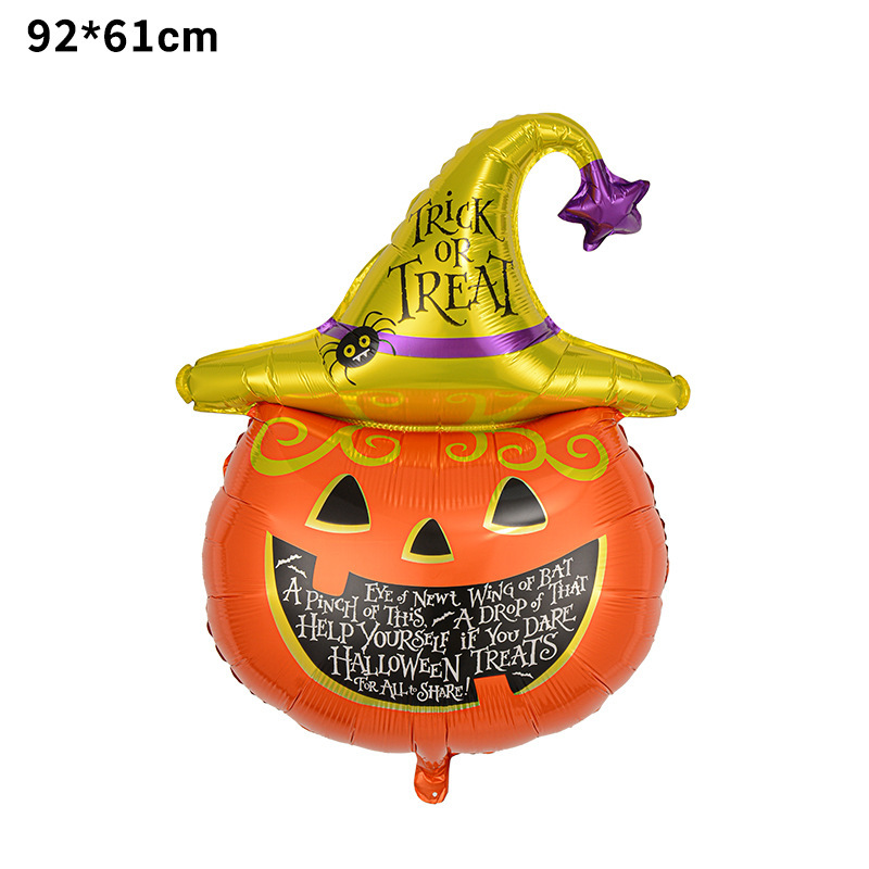 Globo de película de aluminio de Halloween nuevo tema de bruja de dibujos animados calabaza fiesta de Halloween diseño de globos en forma de fantasma