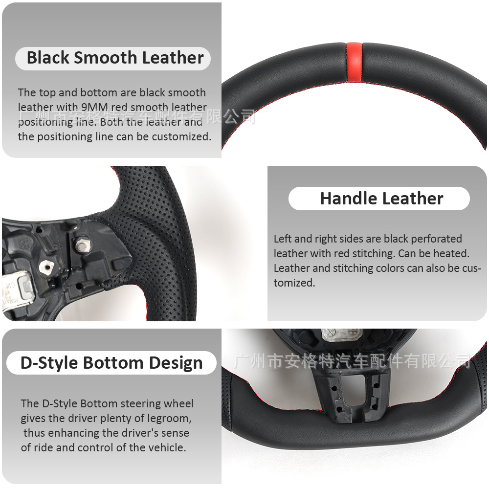 Suitable for Volkswagen Golf 6/Mk6 Golf Gti Gli Full Leather Car Steering Wheel Modification