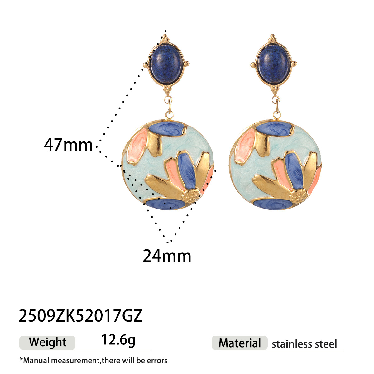 TENA europa y americana pendientes de acero inoxidable mujeres no decoloración versátil de goteo de aceite a mano flores de acero de titanio joyería pendientes