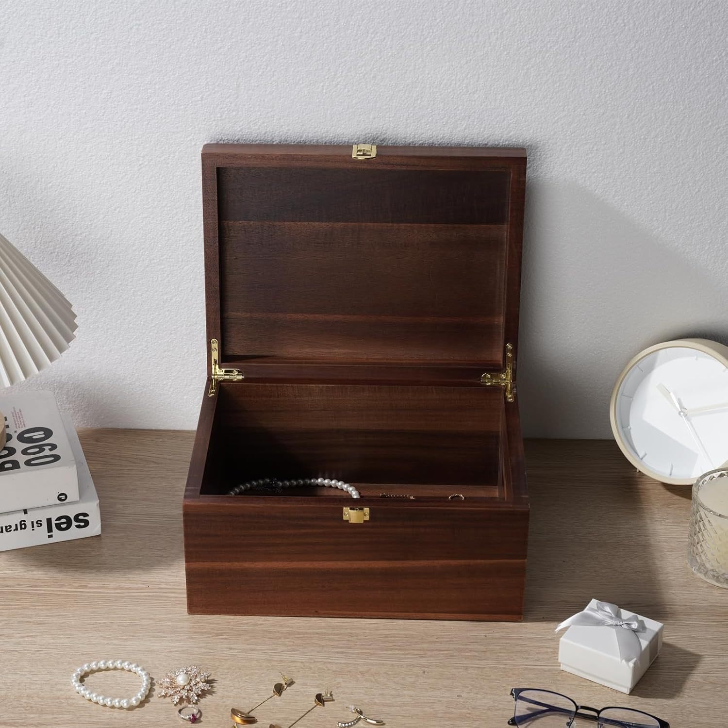 Wooden Storage Box, Household Desktop Debris Storage and Organization Box, Souvenir Collection Box, Jewelry Watch Storage