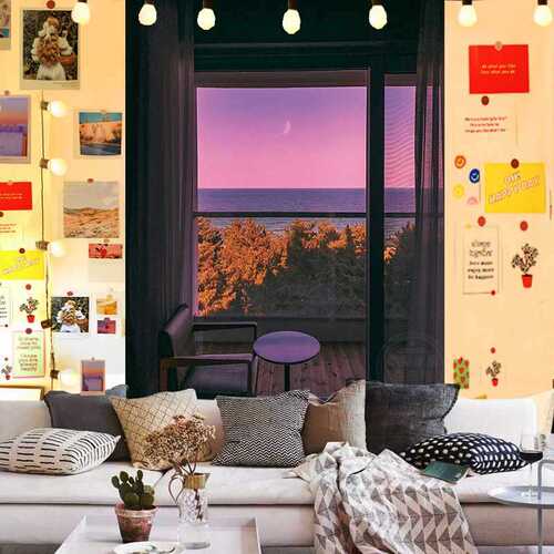 Wholesale Window Scenery Creative Hanging Fabric Background Cloth Bedroom Bedside Dormitory Renting Renovation Homestay Decoration Wall Fabric