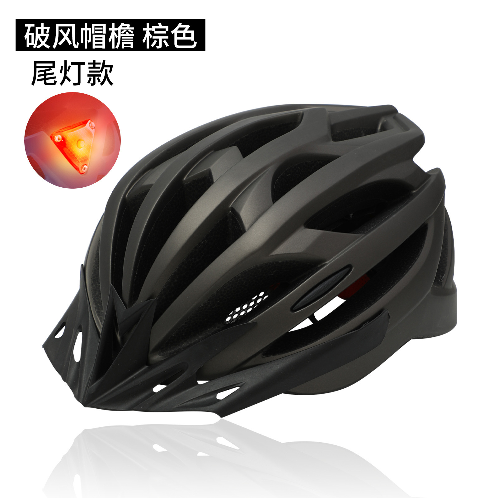 Nuevo estándar nacional casco de montar con luz trasera recargable luminoso Mountain Road bicicleta casco hombres casco equipo