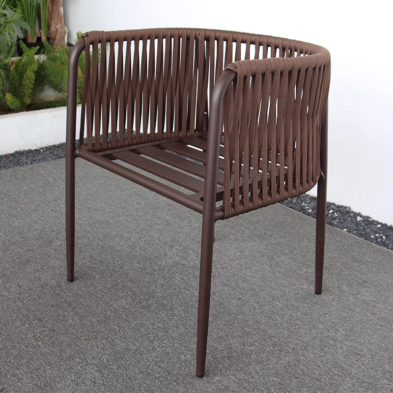 Sillas al aire libre nórdicas patio al aire libre villa silla de jardín silla de relajación silla de comedor de aluminio de caña