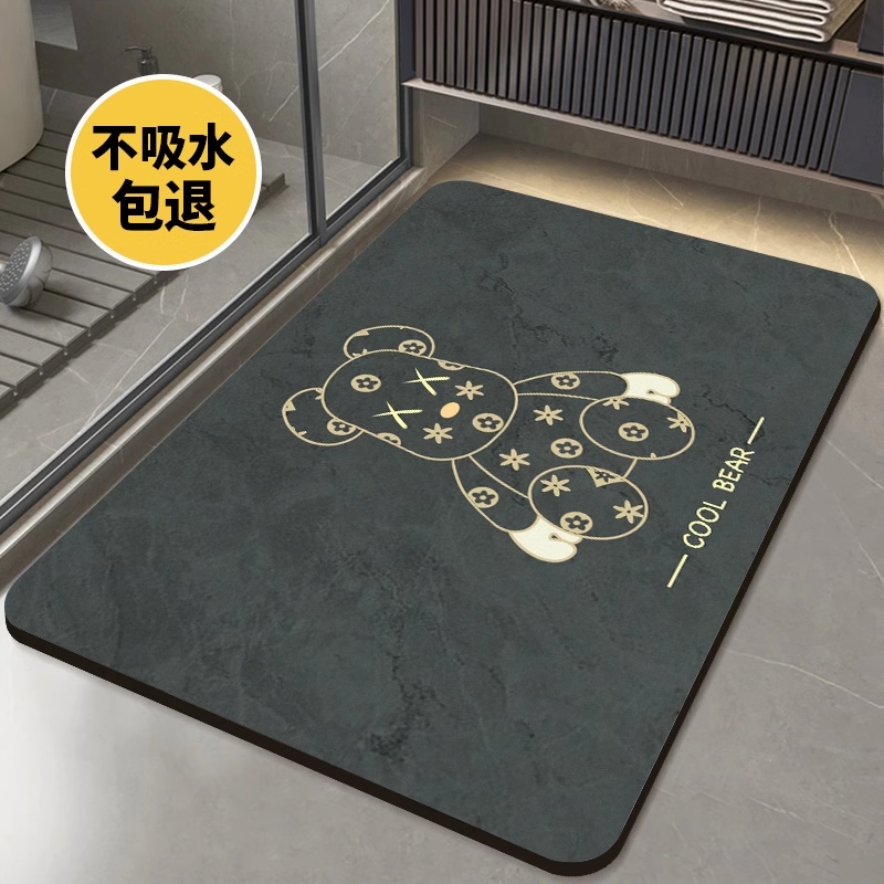 Diatom 진흙 욕실 흡수성 바닥 매트 문 입구 욕실 화장실 가구 비 슬립 빠른 건조 주방 배수 발 매트