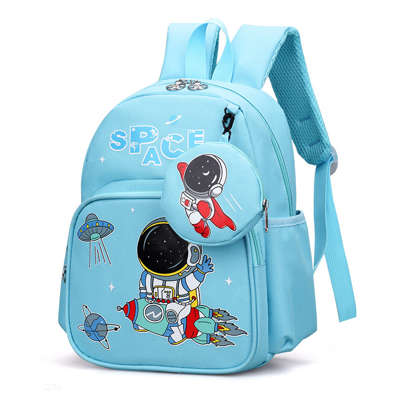 Kindergarten schoolbag chica colgando bolsa pequeña clase media clase preescolar 3-6 años 5 niños bebé niños astronauta mochila