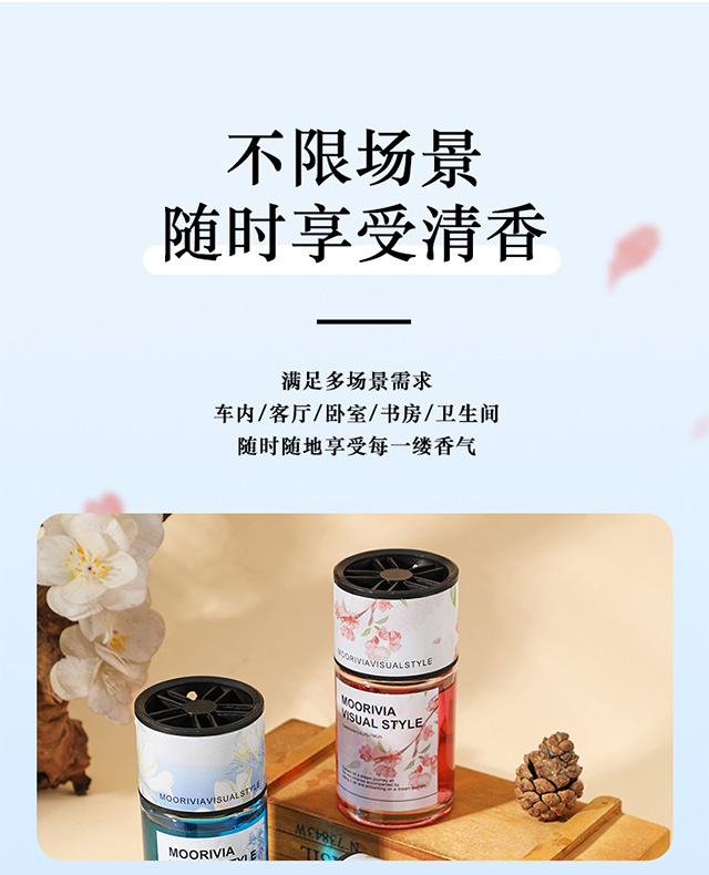 Car Aromatherapy High-end Lasting Camellia Eau De Toilette Ornaments Anti-motion Sickness and Odor Purification Air Car Fragrance