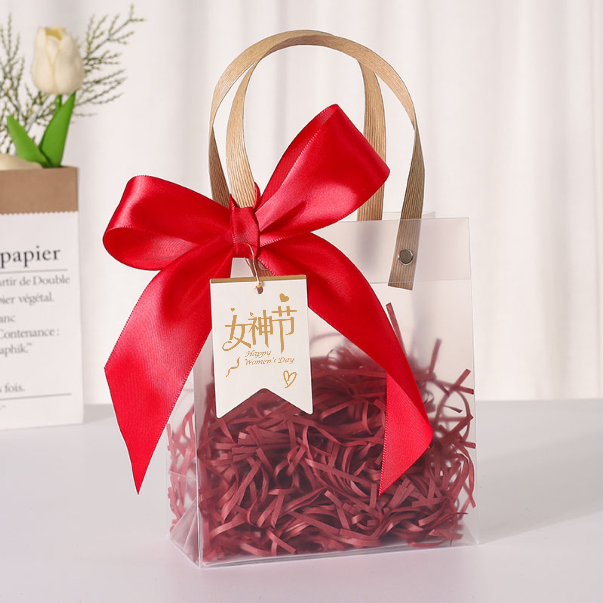 38 Bolsa de regalo, recuerdo transparente, caja de embalaje de regalo de dama de honor premium, PVC de cumpleaños para niños