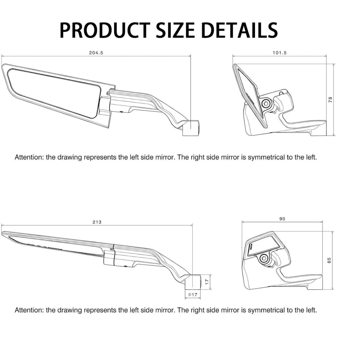 New Modified Fixed-Wing Rearview Mirror Holder Motorcycle Folding Reflector Aluminum Alloy Reversing Universal Mirror