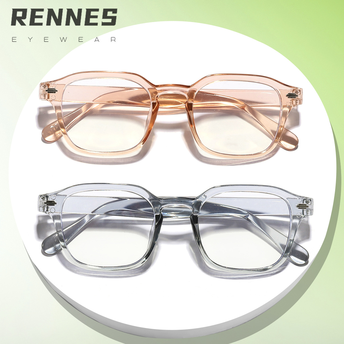 2024 nuevo estilo arroz con montura cuadrada estilo universitario tendencia moda todo fósforo gafas anti-azul estudiantes gafas de montura de miopía