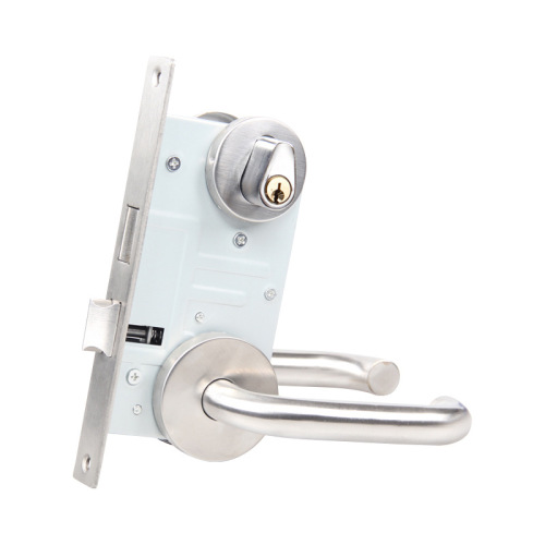 Fire door lock complete set of stainless steel solid handle fire door lock fire door lock aisle lock passage door pipe well lock