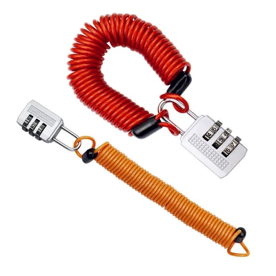Helmet lock: wire rope keychain