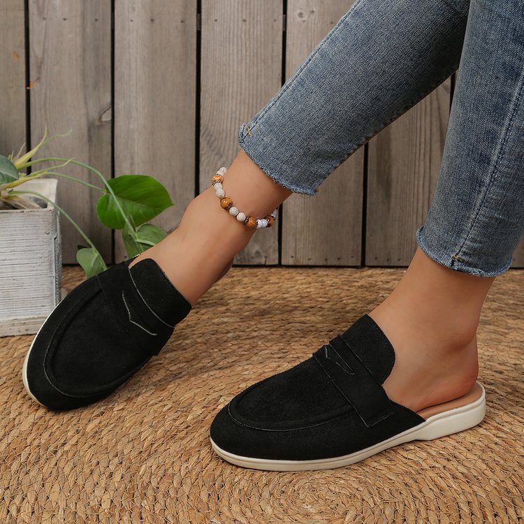Women's Plus Size Flat Sandals, 2026 Summer New Style, Closed Toe, Retro, European And American Style Fashionable Sandals For Women._vogvips.com