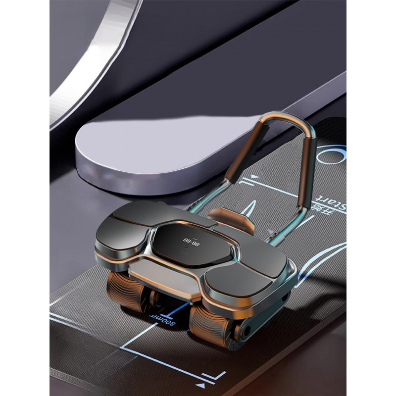 [플래그십 카운팅 모델 - 블랙] 복부 휠 - 넓어진 4개의 바퀴와 4개의 팔꿈치 지지대_칼로리당 타이밍 카운팅(무료 두꺼운 무릎)