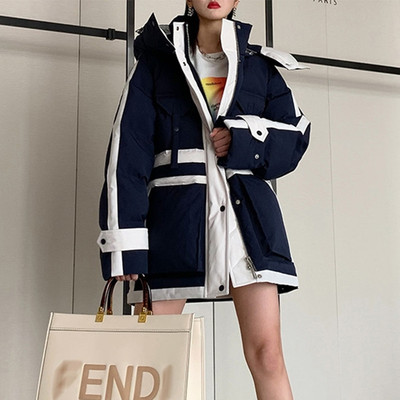 2021新款羽绒服女中长款宽松情侣户外登山军工派克白鸭绒反季特卖