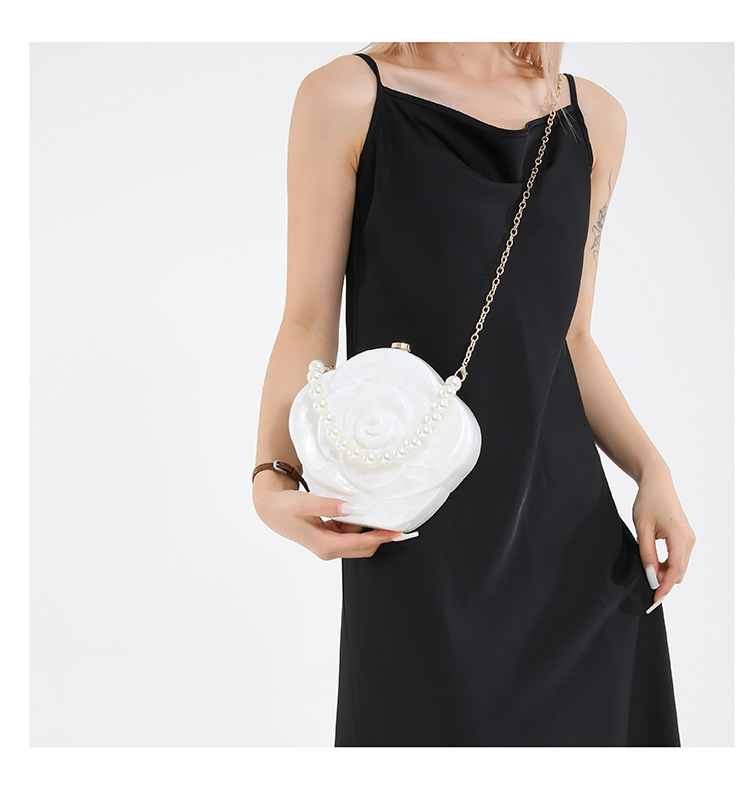 Elegante Blumen Acryl Handtasche Für Damen Einzigartige Box Tasche_voghion.com