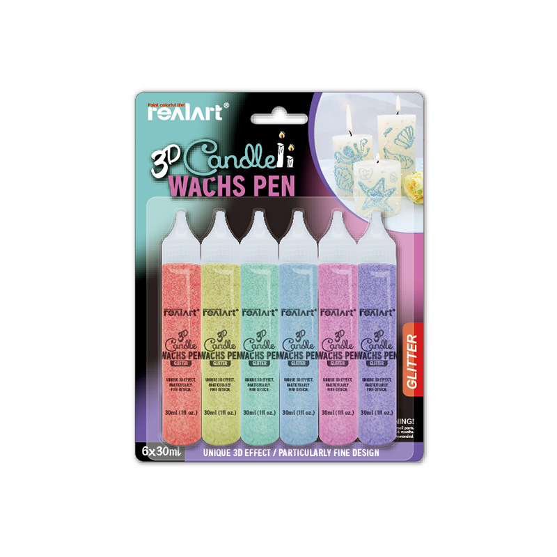 无烟diy金属色金葱色蜡烛绘画笔装饰3D立体蜡烛颜料