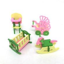 娃娃屋微型过家家玩具 儿童木制积木玩具套件 个性创意厨房餐桌