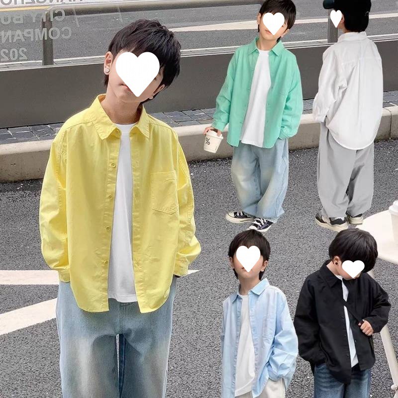 Children's shirt, toddler spring wear, baby shirt, new thin style, 2026, long sleeve, loose top, spring and autumn, trendy for older children.