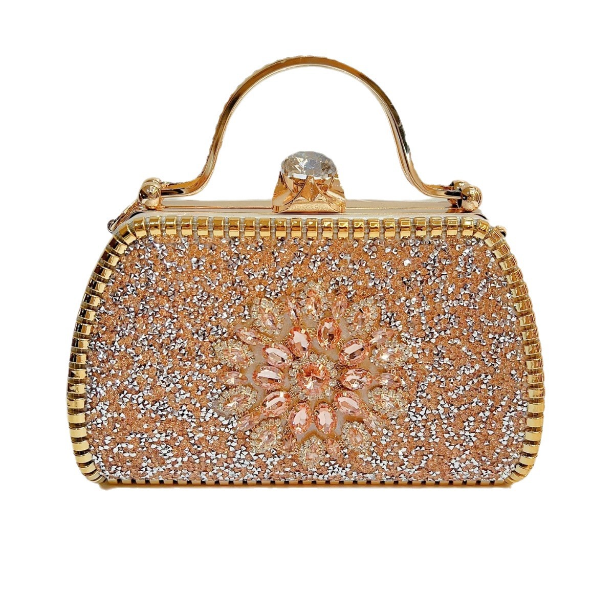 Diamond Studded Evening Shoulder Bag For Elegant Socialite Events_voghion.com