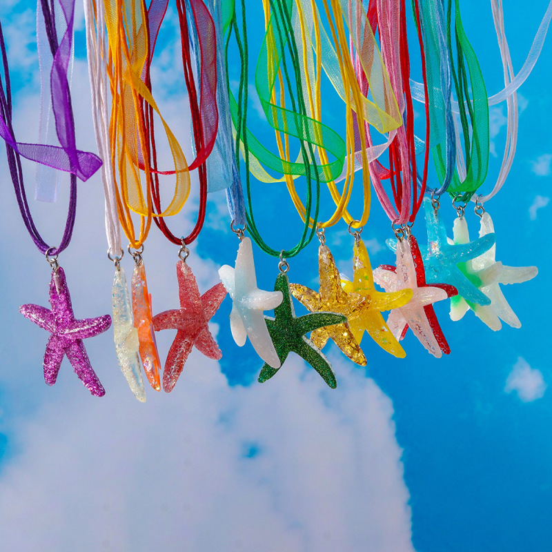 Europe and the United States cross-border jewelry new lace starfish necklace suit cute small fresh creative design clavicle chain wholesale