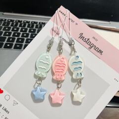 夏日亮晶晶细粉鲷鱼烧挂件ins闺蜜情侣书包挂饰礼物饰品配饰百搭
