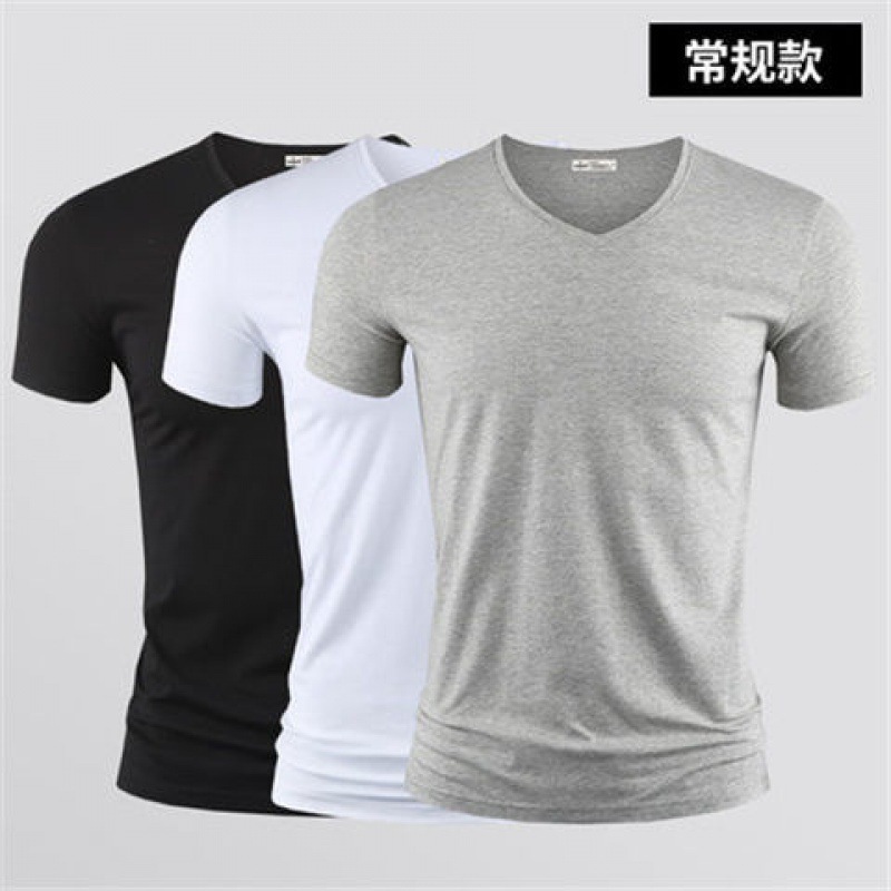 3枚入り】モデル綿半袖男性下着シャツtシャツ純色vネック半袖tシャツ郵便|undefined