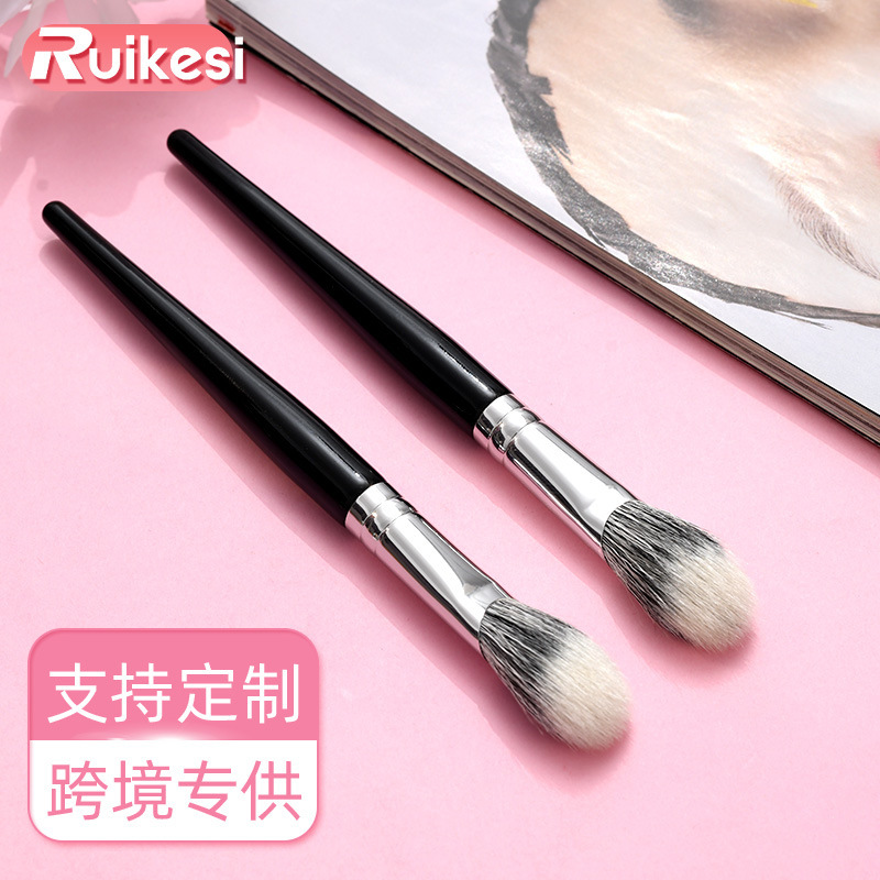 In-Stock Wool Angled Blush Brush, Fingertip Stippling Brush, Facial Side Highlight Brush, Eyeshadow Brush, Single Makeup Brush