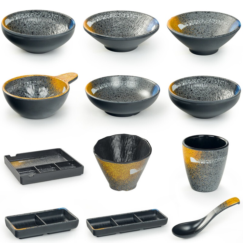 Melamine Tableware Imitation Porcelain Japanese and Korean Style Barbecue Restaurant Bowl and Plate Set Plastic Small Bowl Rice Bowl Seasoning Bowl Cup Spoon Commercial Use Melamine Tableware Imitation Porcelain Japanese and Korean Style Barbecue Restaurant Bowl and Plate Set Plastic Small Bowl Rice Bowl Seasoning Bowl Cup Spoon Commercial Use