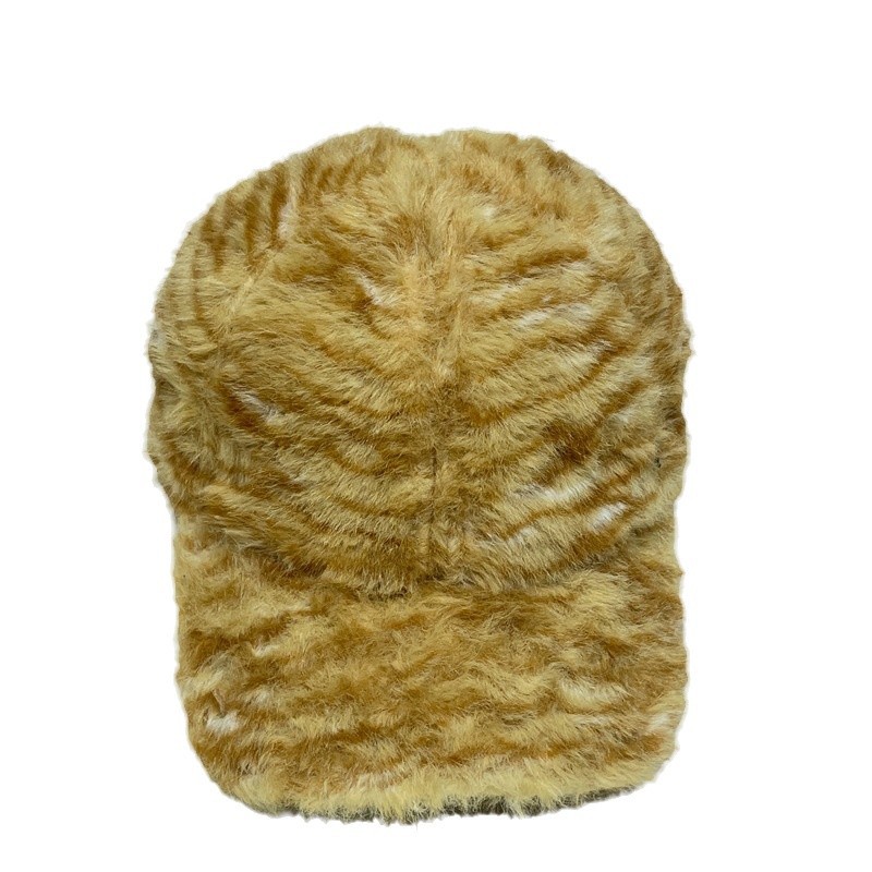 Moda coreana de leopardo tigre gorra de béisbol de peluche para mujeres otoño invierno moda retro gorra de lengua casual gorra caliente