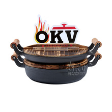 加深铸铁平底锅煎锅无涂层不粘烙饼锅水煎包手工生铁锅