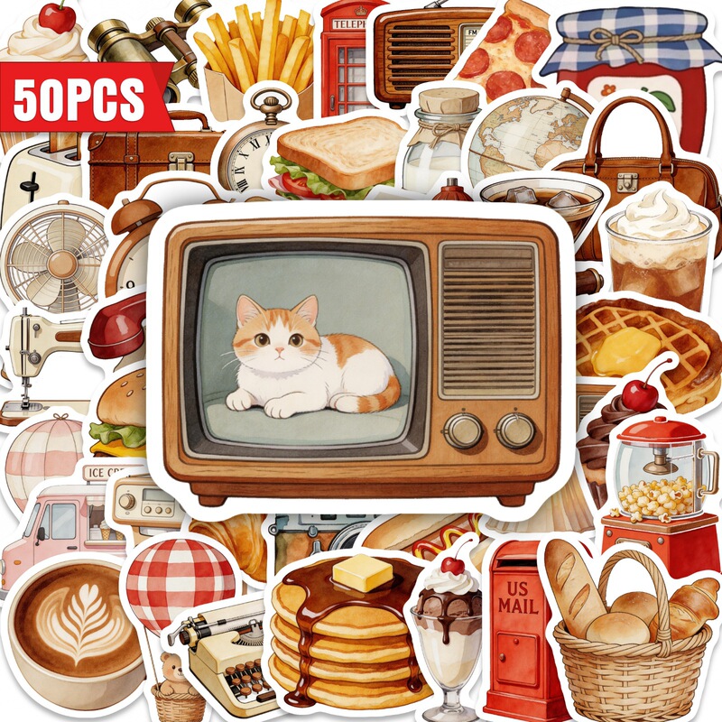 50 Pieces of Cross-Border Direct Purchase Pinterest Aesthetic Retro Stickers, Cute Waterproof Decorative Stickers for Water Bottles and Suitcases 50 Pieces of Cross-Border Direct Purchase Pinterest Aesthetic Retro Stickers, Cute Waterproof Decorative Stickers for Water Bottles and Suitcases