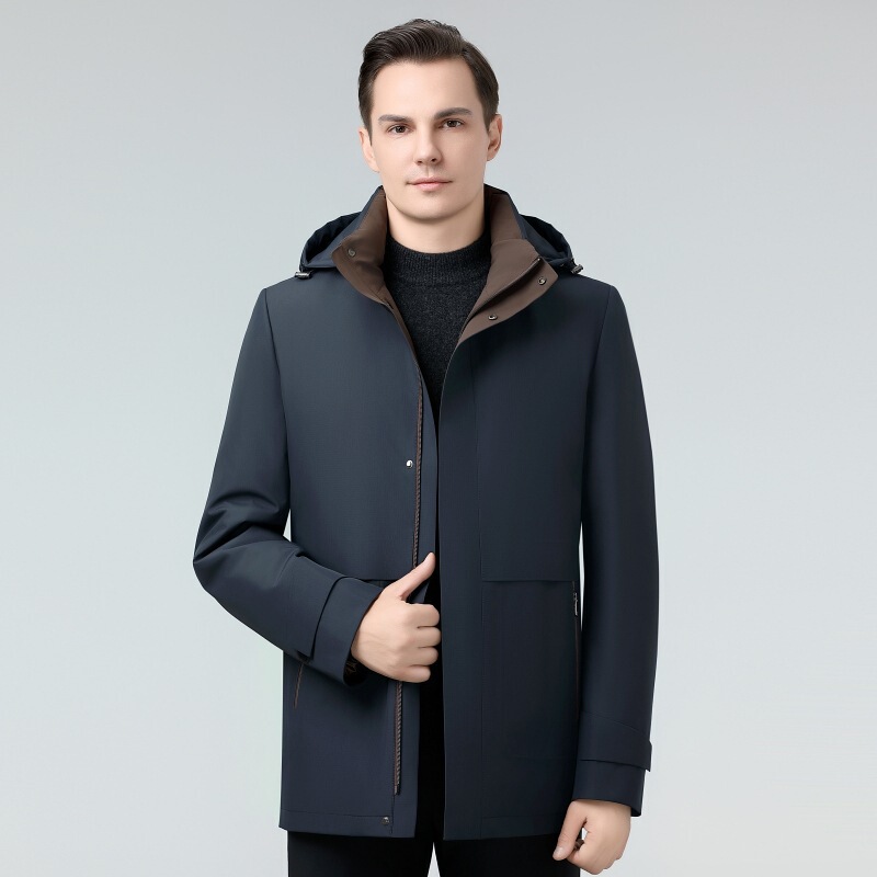 Men's Cold-Proof down Jacket 2025 New Style Business Casual Middle-Aged Dad Warm Golden Mink Fur Parka