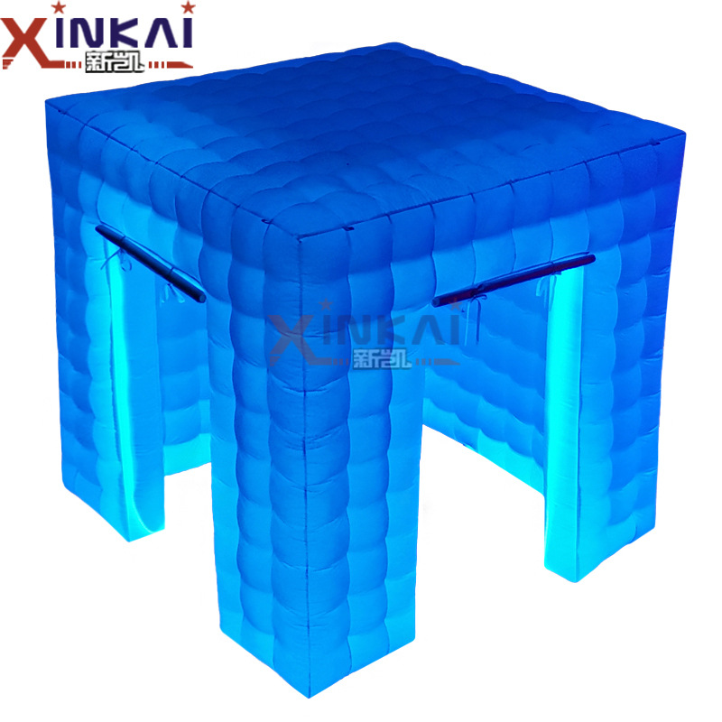 婚礼现场LED灯充气照相亭 LED充气照片棚 充气灯光照片展位帐篷