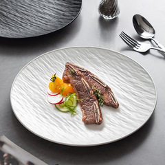 陶磁器皿家庭用高級感浅皿大サイズ洋食皿ステーキ皿平皿パスタ皿ホテル料理皿