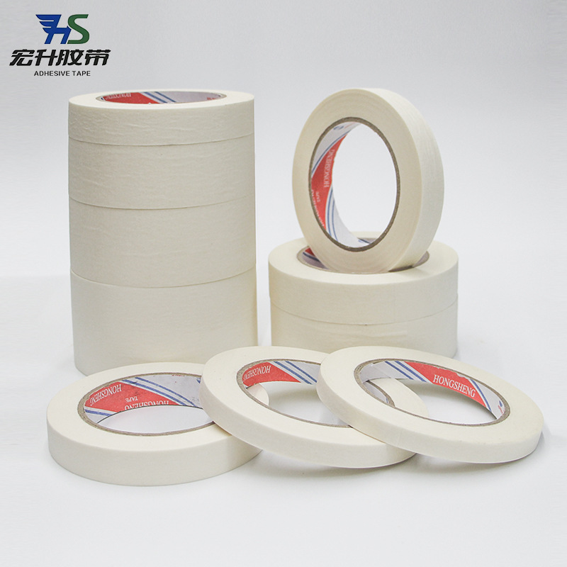 Cubierta de decoración de pintura de cinta de papel enmascarante DE ALTO adhesivo blanco de un solo lado pegamento de enmascaramiento liso rasgado a mano papel de separación de color al por mayor