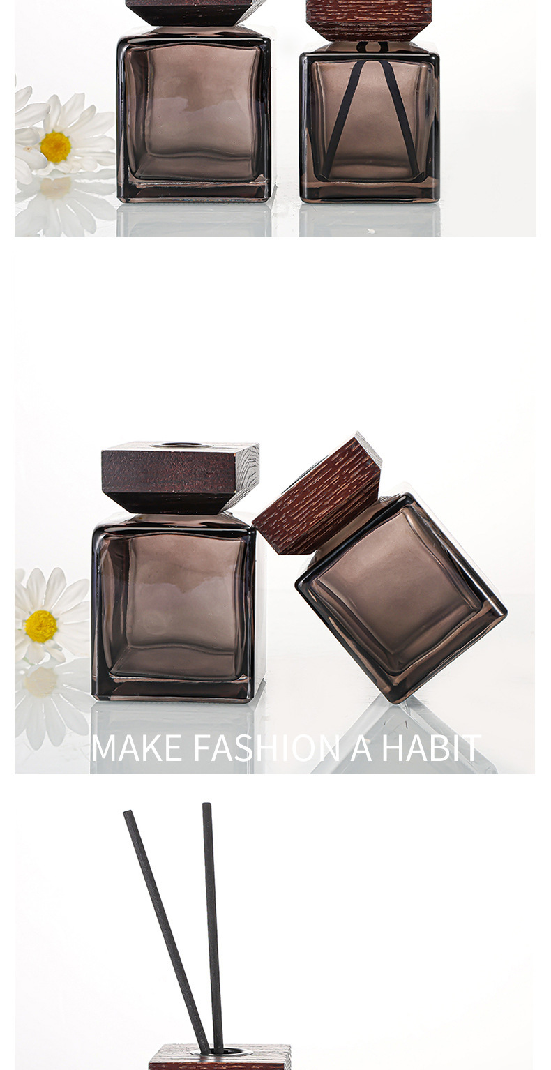 香薰瓶批发玻璃挥发玻璃瓶时尚香氛藤条挥发香水瓶子木盖玻璃空瓶详情4