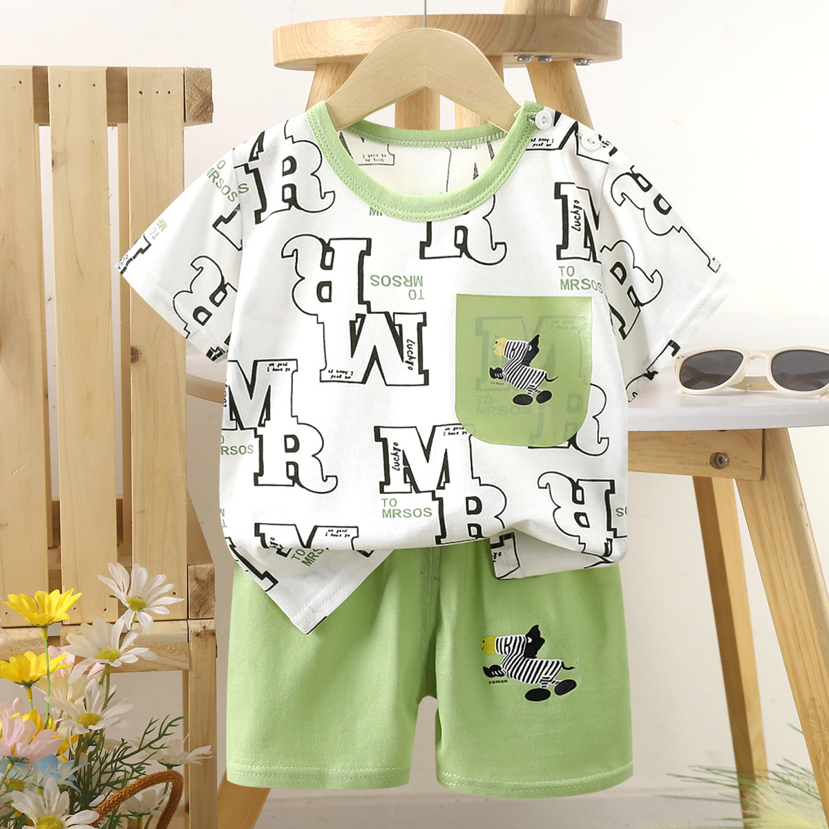 B56-Grass green full print letters