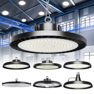 Cross-Border 0-10V Stepless Dimming Ufo Flying Saucer Light Three-Color Dial Led Industrial and Mining Light Microwave Induction High-Bay Pendant Light