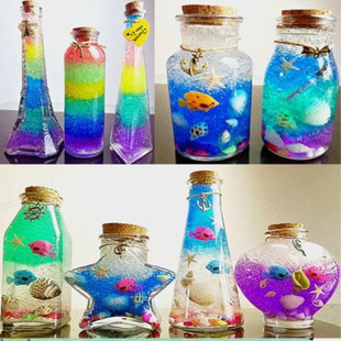 DIY handmade starry sky bottle rainbow ocean bottle wishing bottle full set of material package student day gift cork drift bottle