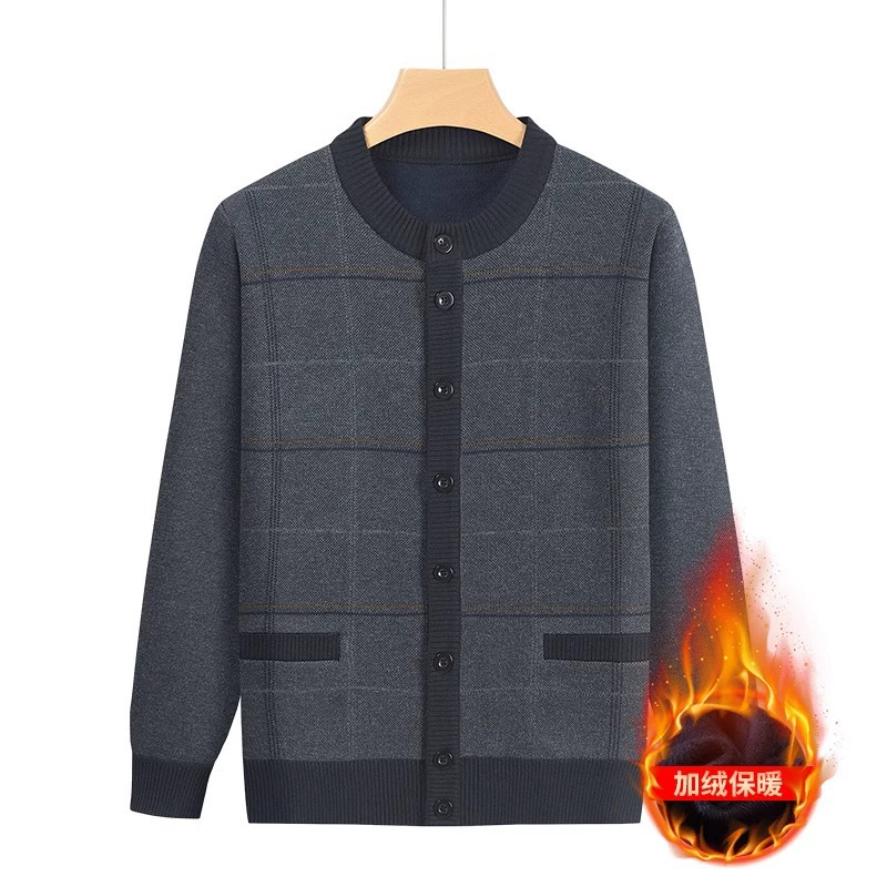 Флисовый кардиган-свитер для мужчин среднего и старшего возраста от производителя, осенне-зимняя одежда для пожилых, теплая кофта для папы, для дедушки