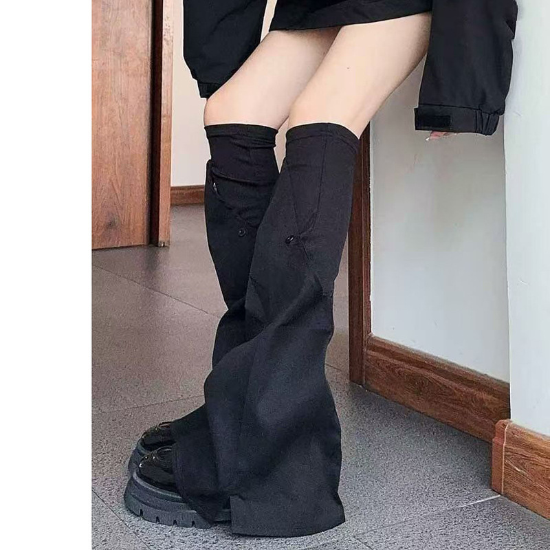 Sunscreen Leg Jacket Women's Sports Casual Style Stitching Color Contrast Foreign Style Hot Girl All-match Solid Color Long-tube Wide Leg Socks Trendy